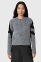 AllSaints sweter z dodatkiem alpaki okrągły czarny W088KD