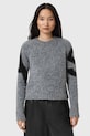 AllSaints sweter z dodatkiem alpaki okrągły czarny W088KD