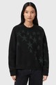 AllSaints sweter z dodatkiem wełny aplikacja czarny W089KD
