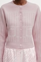 Kenzo kardigan z dodatkiem wełny różowy FG52CA7353DH