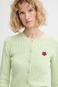 Kenzo kardigan z dodatkiem wełny zielony FG52CA7273LK