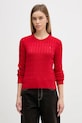Tommy Hilfiger sweter bawełniany bawełna czerwony WW0WW47644