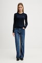 Tommy Hilfiger sweter bawełniany WW0WW47644 granatowy SS26