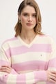 Πουλόβερ από κασμίρ Tommy Hilfiger ροζ WW0WW47655