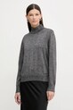 Calvin Klein sweter z dodatkiem wełny półgolf szary LV044E363G