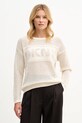 Dkny sweter wzorzyste beżowy DJ6R0962