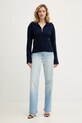 Victoria Beckham sweter wełniany 1126KJU006866A granatowy SS26