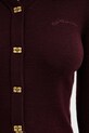 GANNI kardigan wełniany A1070117 bordowy A1070117