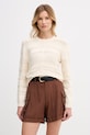 Hoss Intropia Πουλόβερ Γυναικείο βαμβακερό μπεζ 6383671