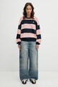 Coperni sweter Striped COPML134SY3010 różowy