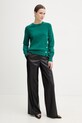 Morgan sweter z domieszką wełny MAXI zielony SS26