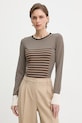 Elisabetta Franchi longsleeve damski z bawełną brązowy MK64T61E2