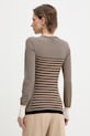 Odzież Elisabetta Franchi longsleeve damski z bawełną MK64T61E2 brązowy