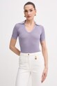 Elisabetta Franchi polo damskie z wiskozy fioletowy MK74Q61E2