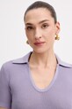 Elisabetta Franchi polo damskie z wiskozy fioletowy MK74Q61E2