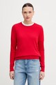 Barbour sweter z dodatkiem wełny Oakley okrągły czerwony LKN1763