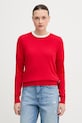 Barbour sweter z dodatkiem wełny Oakley okrągły czerwony LKN1763