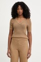 Twinset sweter damski z wiskozą brązowy 261LL3ADD