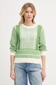 Lacoste sweter damski z bawełną zielony AF9867