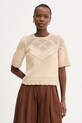Twinset pulover za žene od pamuka bež 261TT3081