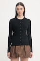 Sisley кардиган для женщин с вискозой чёрный 16R2L5017