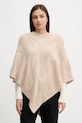 United Colors of Benetton poncho kaszmirowe wełna beżowy 10K1DU01S