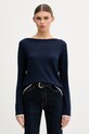 United Colors of Benetton sweter damski wełniany granatowy 11AHD10G8