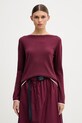 United Colors of Benetton sweter damski wełniany bordowy 11AHD10G8