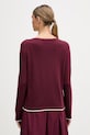 Odzież United Colors of Benetton sweter damski wełniany 11AHD10G8 bordowy