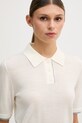 United Colors of Benetton polo damskie wełniane 11AHD301J beżowy