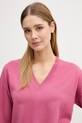 United Colors of Benetton sweter damski z dodatkiem wełny różowy 1Y6SD403O