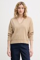 United Colors of Benetton sweter damski z dodatkiem wełny beżowy 1Y6SD403O