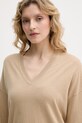 United Colors of Benetton sweter damski z dodatkiem wełny beżowy 1Y6SD403O