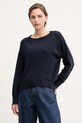 United Colors of Benetton sweter damski bawełniany granatowy 1C19D10FU