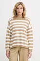 United Colors of Benetton Πουλόβερ γυναικείο βαμβακερό μπεζ 1C94E10FZ