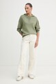 United Colors of Benetton bluza z kapturem damska z wiskozą 1LHGD204M zielony SS26