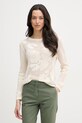 United Colors of Benetton pulover za žene od pamuka bež 16EVD10GP