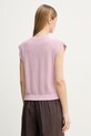 Odzież United Colors of Benetton top damski z lnu 1DC3D10GT różowy