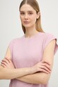 United Colors of Benetton top damski z lnu różowy 1DC3D10GT