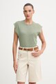 United Colors of Benetton τοπ γυναικείο με λινό πράσινο 1DC3D10GT