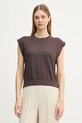 United Colors of Benetton top damski lniany brązowy 1DC3D10GT
