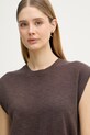 United Colors of Benetton top damski lniany brązowy 1DC3D10GT