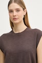 United Colors of Benetton top damski lniany brązowy 1DC3D10GT