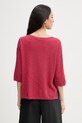 Ρούχα United Colors of Benetton γυναικείο πουλόβερ με κοντό μανίκι από λινό 1DC3D10GU κόκκινο