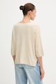 Odzież United Colors of Benetton sweter z krótkim rękawem damski z lnem 1DC3D10GU beżowy