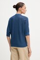 Odzież United Colors of Benetton polo damskie z lnem 1DC3D301N granatowy
