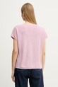 Odzież United Colors of Benetton T-shirt damski z lnem 1DC3D403T różowy