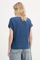 Ρούχα United Colors of Benetton T-shirt γυναικείο με λινό 1DC3D403T σκούρο μπλε