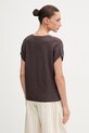 Odzież United Colors of Benetton T-shirt damski z lnem 1DC3D403T brązowy