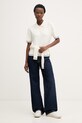 Calvin Klein Jeans úpletové polo tričko dámske LV047F320G béžová SS26